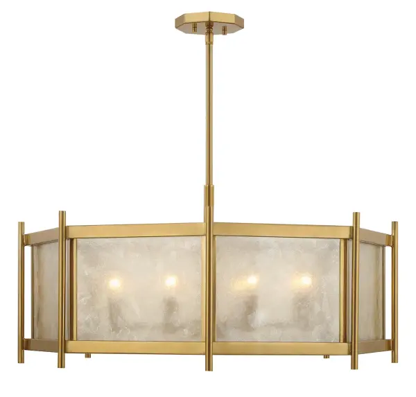 Jacobs 8-Light Chandelier in Warm Brass - Image 1