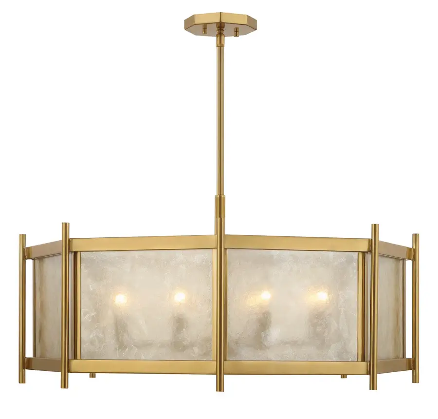 Jacobs 8-Light Chandelier in Warm Brass - Image 1