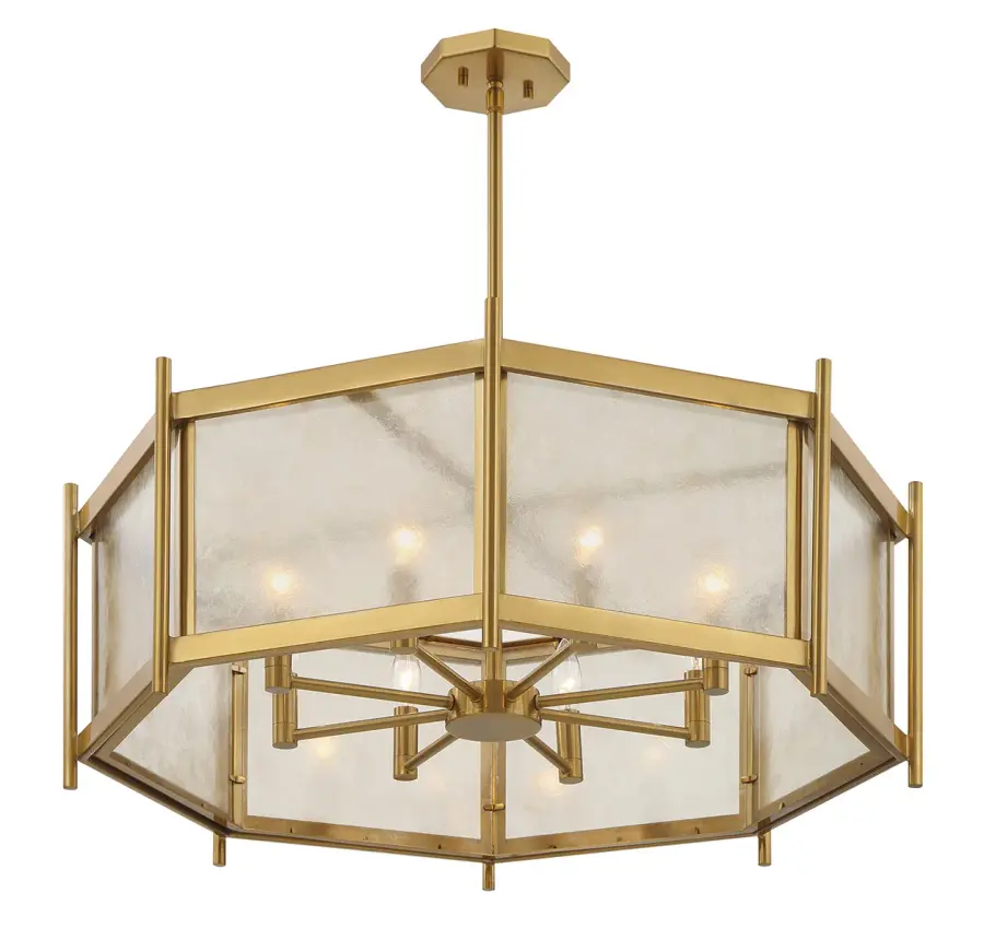 Jacobs 8-Light Chandelier in Warm Brass - Image 4