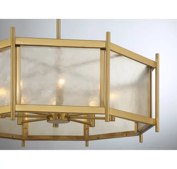Jacobs 8-Light Chandelier in Warm Brass - Image 6