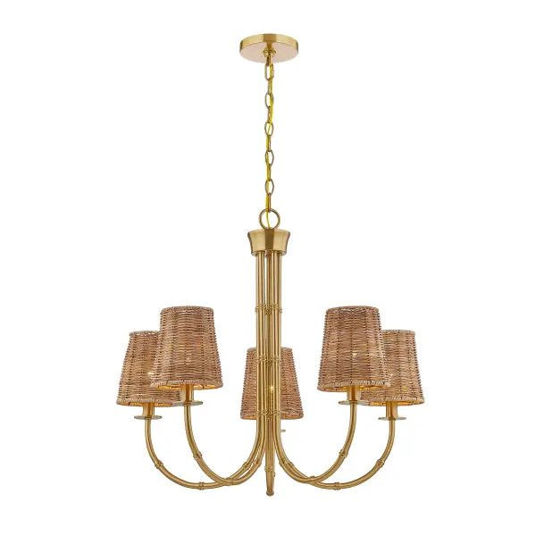 Ashbury 5-Light Chandelier in Warm Brass - Image 3