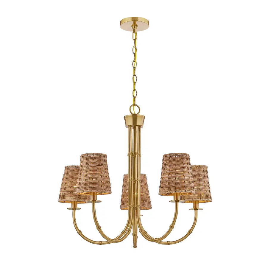 Ashbury 5-Light Chandelier in Warm Brass - Image 3