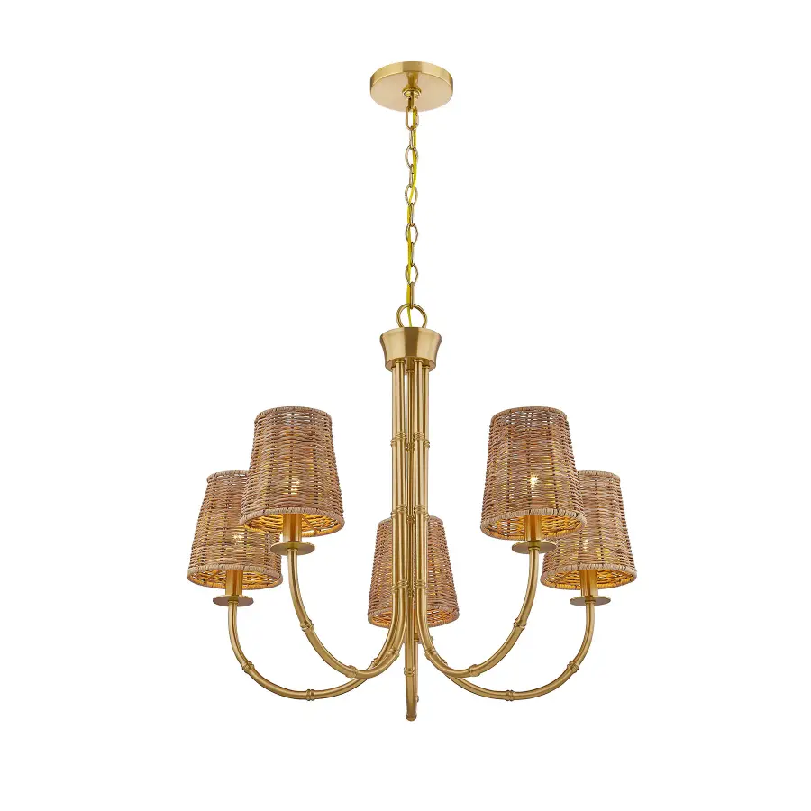 Ashbury 5-Light Chandelier in Warm Brass - Image 4
