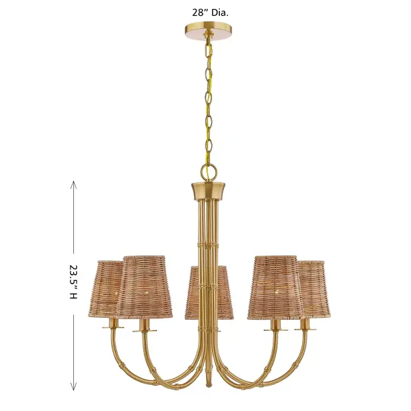 Ashbury 5-Light Chandelier in Warm Brass - Image 8