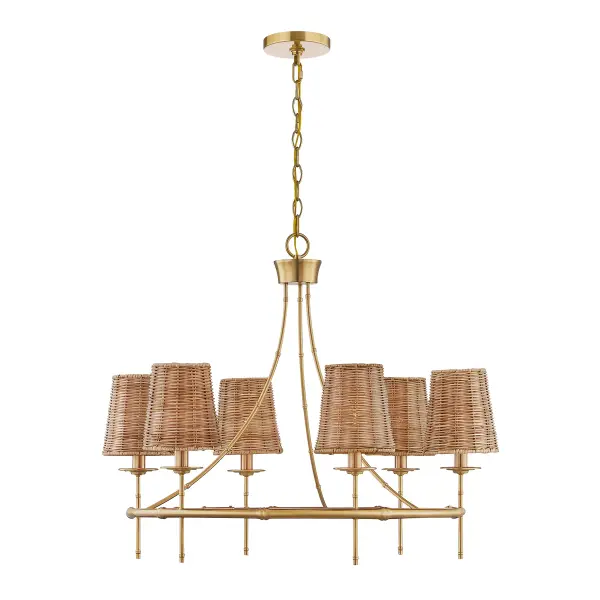 Ashbury 6-Light Chandelier in Warm Brass - Image 1