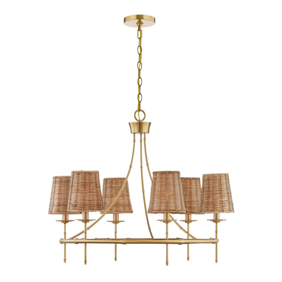 Ashbury 6-Light Chandelier in Warm Brass - Image 1