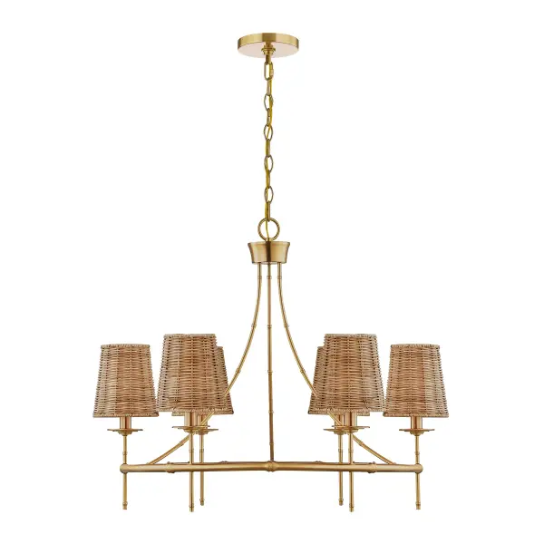 Ashbury 6-Light Chandelier in Warm Brass - Image 3