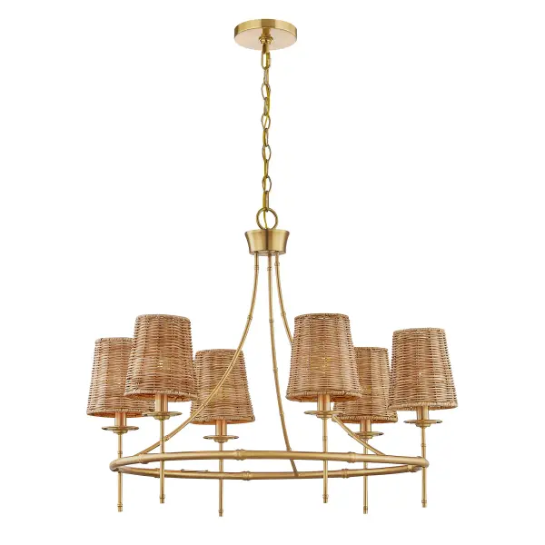 Ashbury 6-Light Chandelier in Warm Brass - Image 4