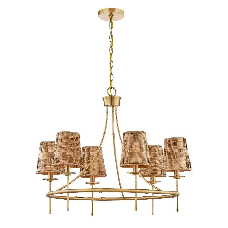 Ashbury 6-Light Chandelier in Warm Brass - Image 4