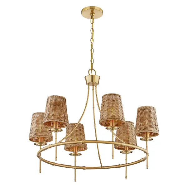 Ashbury 6-Light Chandelier in Warm Brass - Image 5
