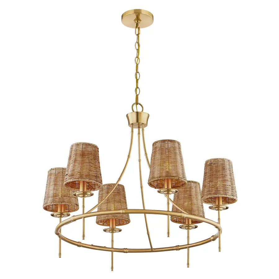 Ashbury 6-Light Chandelier in Warm Brass - Image 5