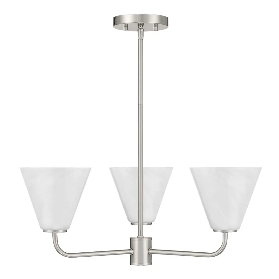 Blair 3-Light Chandelier in Satin Nickel - Image 2