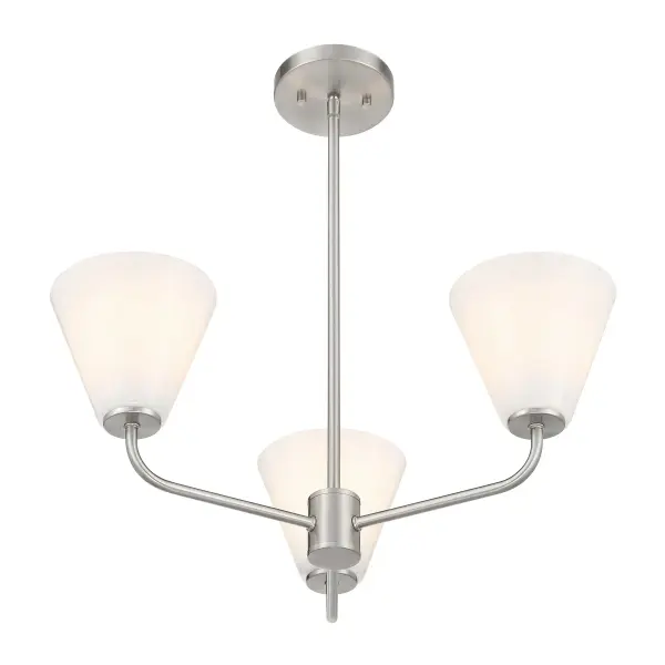 Blair 3-Light Chandelier in Satin Nickel - Image 4