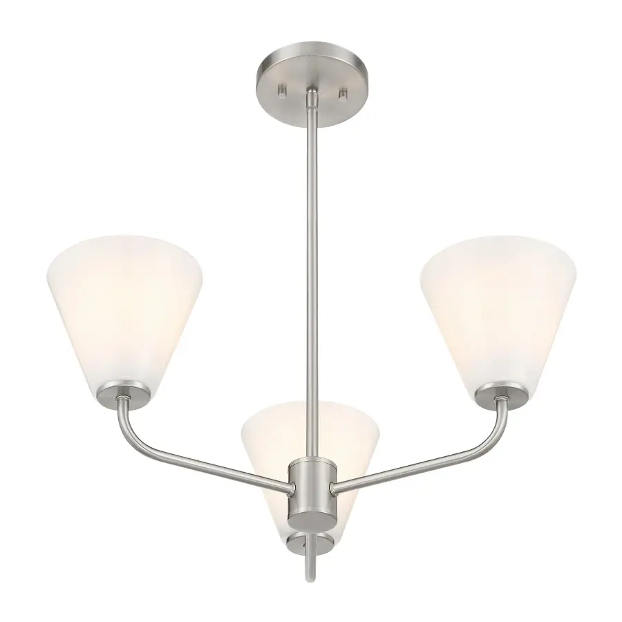 Blair 3-Light Chandelier in Satin Nickel - Image 4