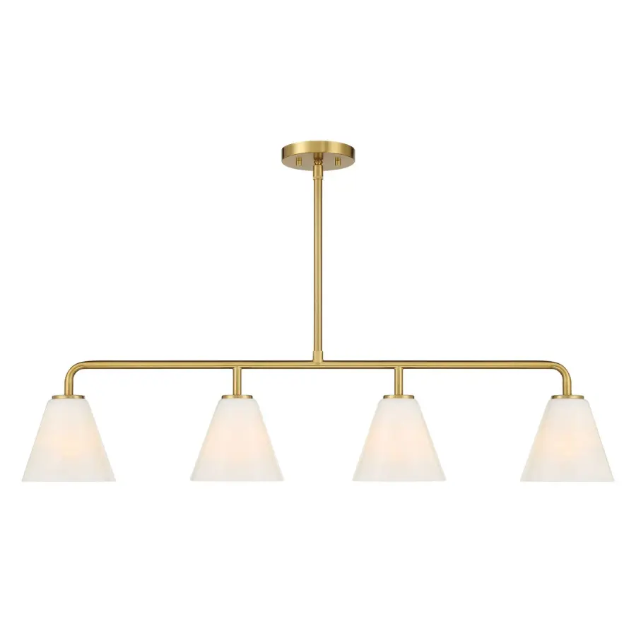 Blair Four Light Linear Chandelier in Warm Brass - Image 1