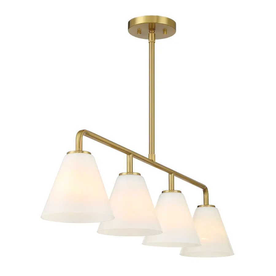 Blair Four Light Linear Chandelier in Warm Brass - Image 5