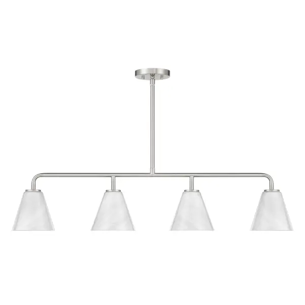 Blair 4-Light Linear Chandelier in Satin Nickel - Image 2