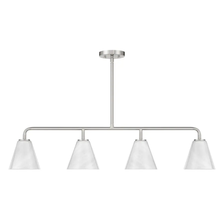 Blair 4-Light Linear Chandelier in Satin Nickel - Image 2