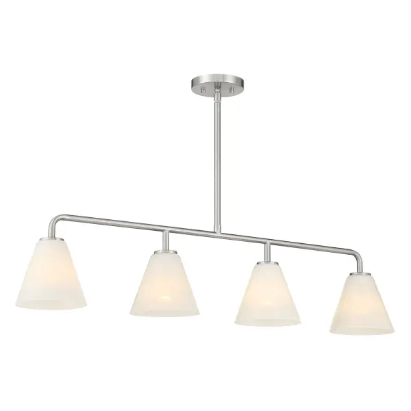 Blair 4-Light Linear Chandelier in Satin Nickel - Image 3