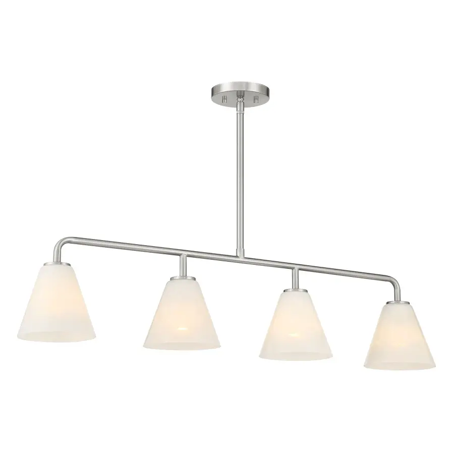 Blair 4-Light Linear Chandelier in Satin Nickel - Image 3
