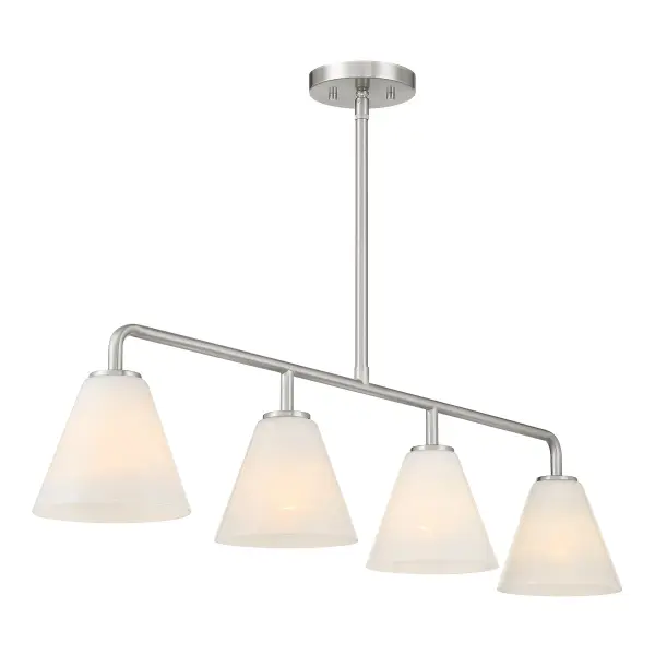 Blair 4-Light Linear Chandelier in Satin Nickel - Image 4