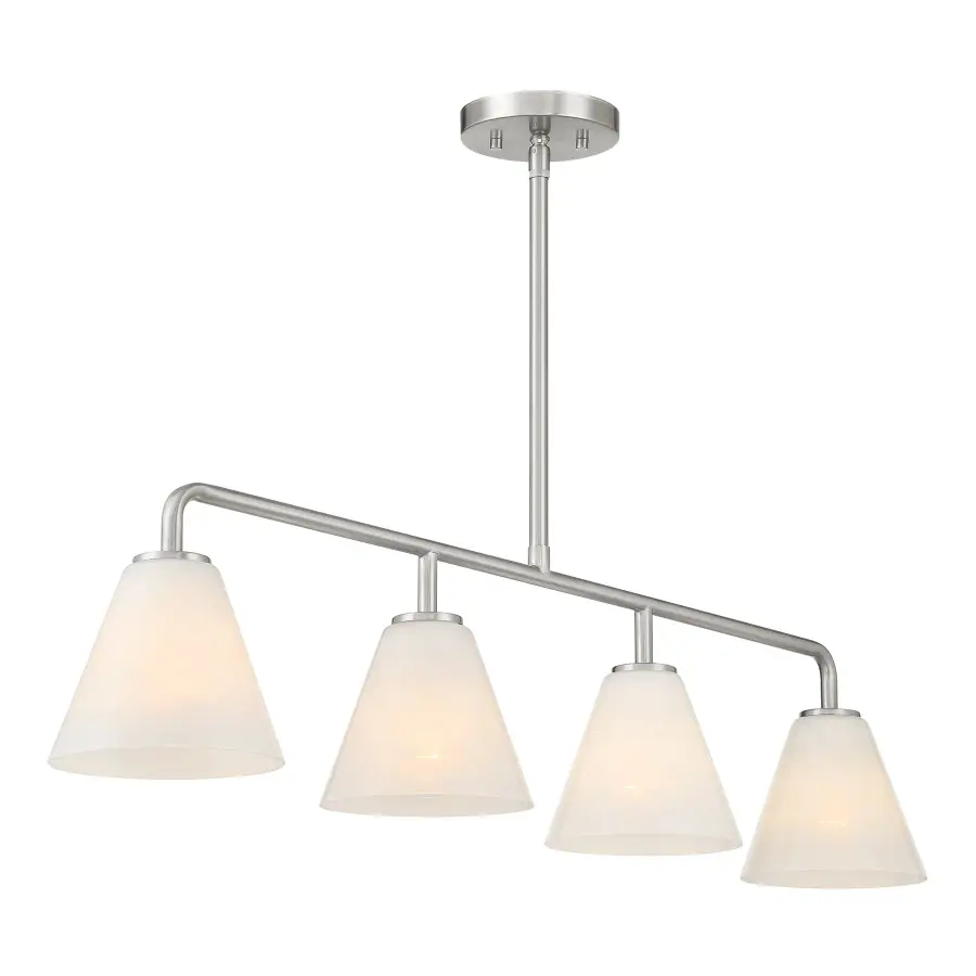 Blair 4-Light Linear Chandelier in Satin Nickel - Image 4