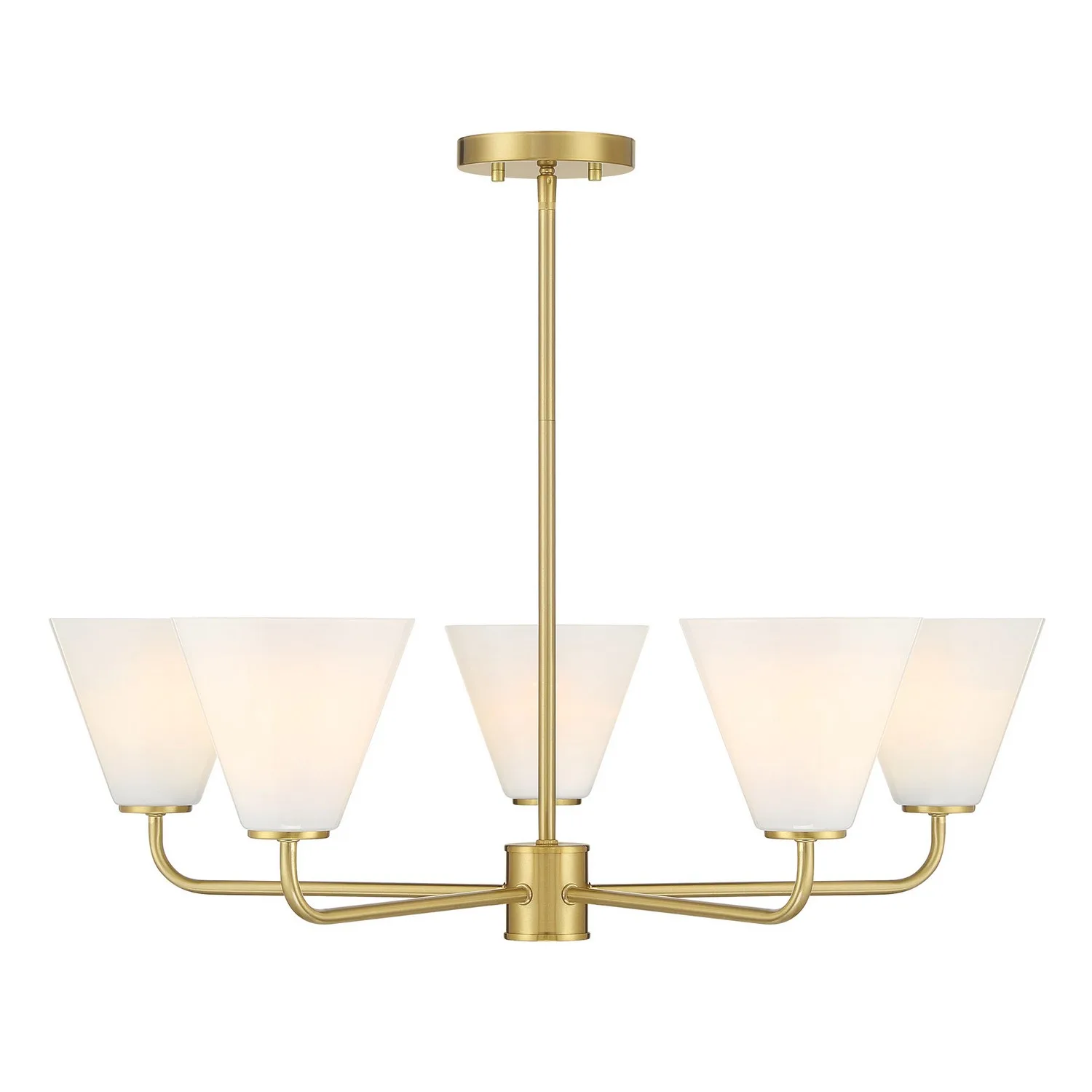 Blair Five Light Chandelier in Warm Brass