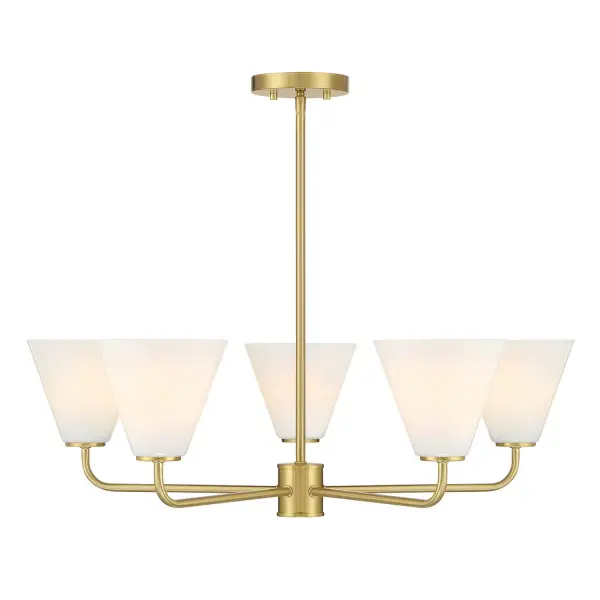 Blair Five Light Chandelier in Warm Brass - Image 1