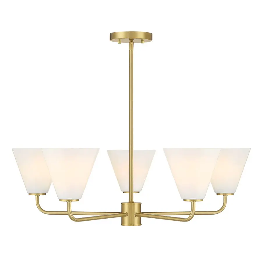 Blair Five Light Chandelier in Warm Brass - Image 1