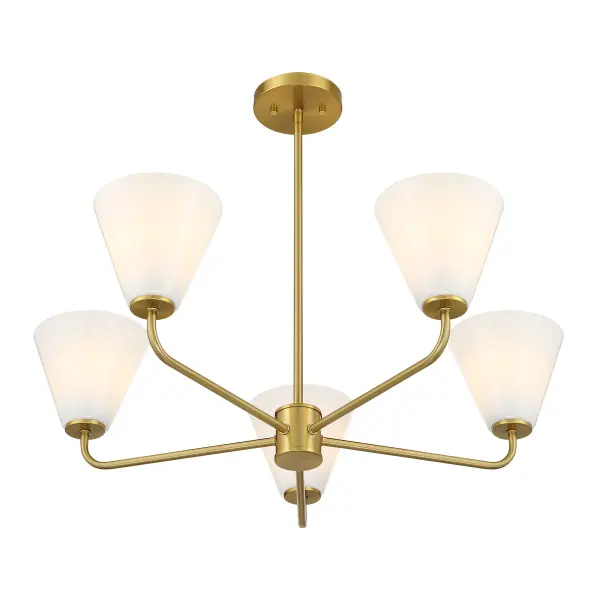 Blair Five Light Chandelier in Warm Brass - Image 4