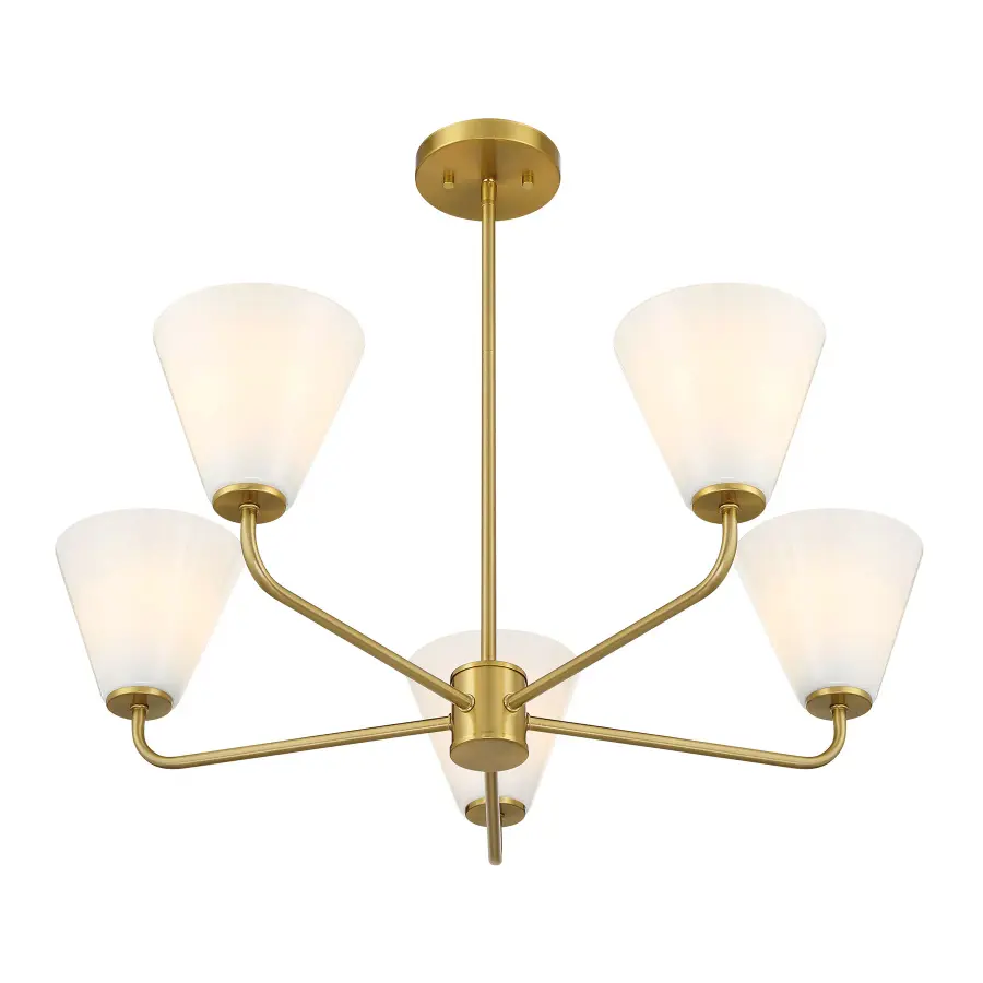 Blair Five Light Chandelier in Warm Brass - Image 4