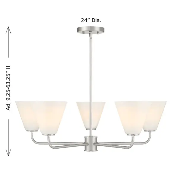 Blair 5-Light Chandelier in Satin Nickel - Image 7