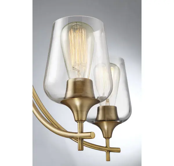 Octave Five Light Chandelier in Warm Brass - Image 6