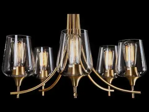 Octave Five Light Chandelier in Warm Brass - Image 7