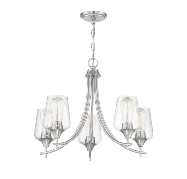 Octave 5-Light Chandelier in Satin Nickel - Image 3