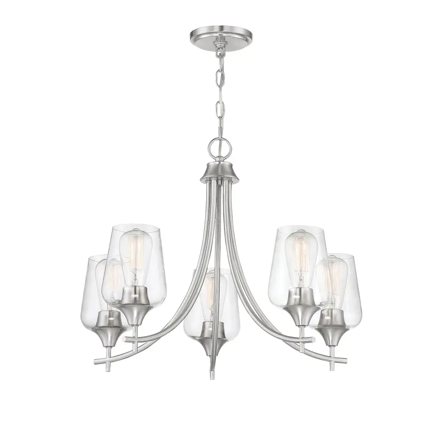Octave 5-Light Chandelier in Satin Nickel - Image 3