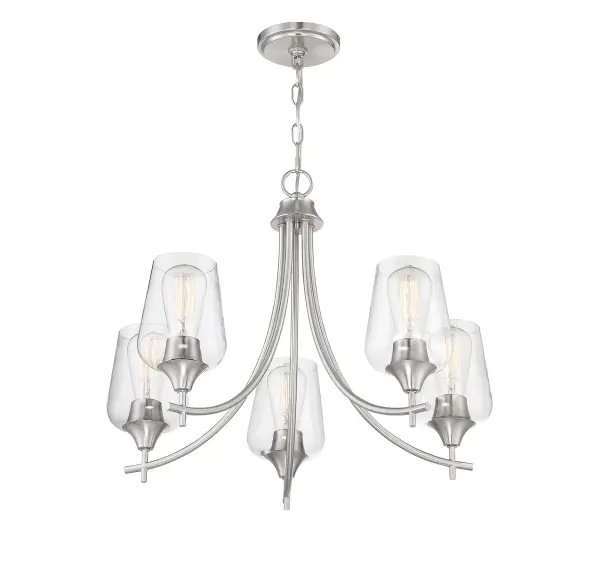 Octave 5-Light Chandelier in Satin Nickel - Image 4