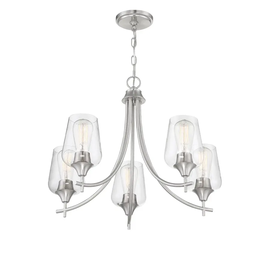 Octave 5-Light Chandelier in Satin Nickel - Image 4