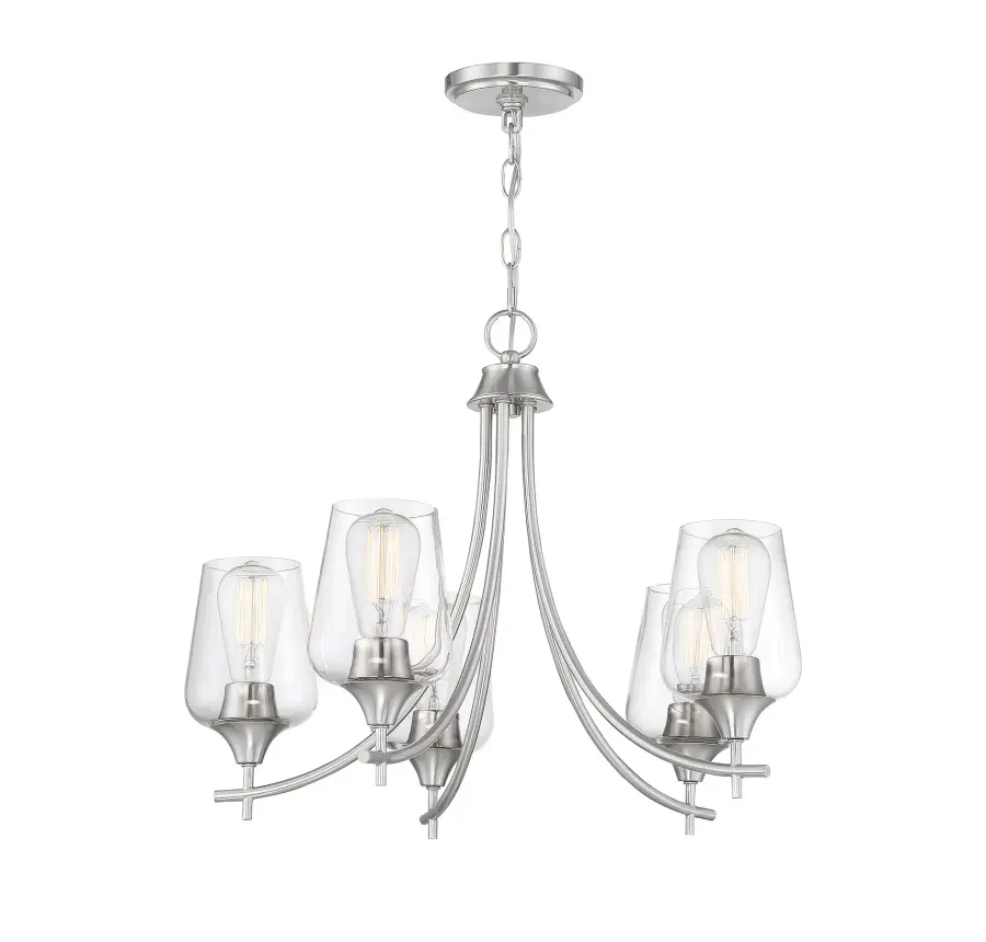 Octave 5-Light Chandelier in Satin Nickel - Image 5