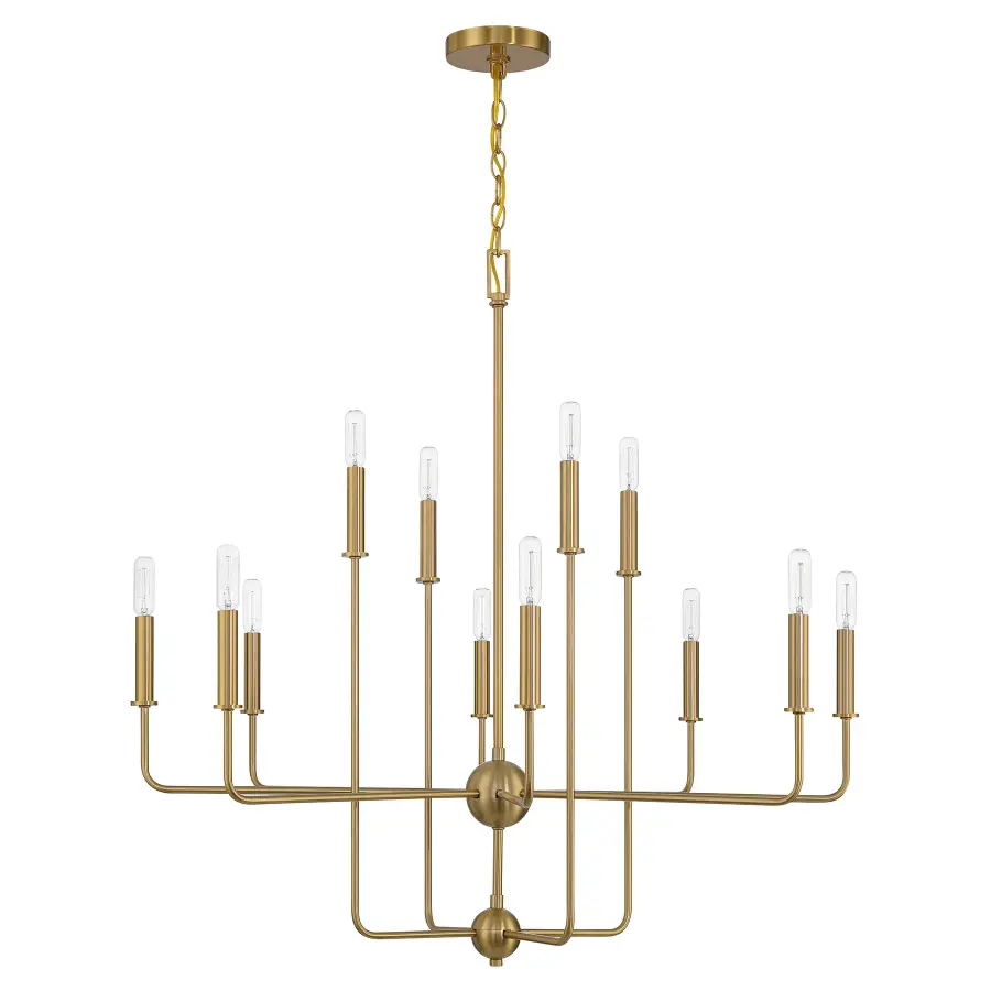 Avondale 12-Light Chandelier in Warm Brass - Image 2