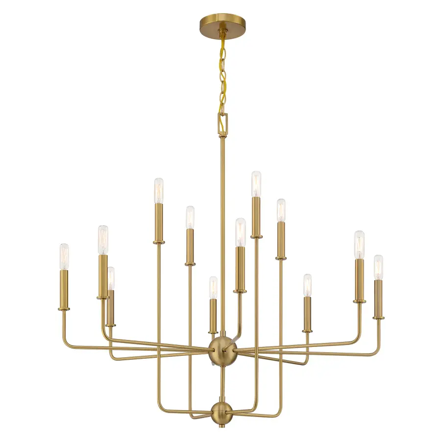 Avondale 12-Light Chandelier in Warm Brass - Image 3