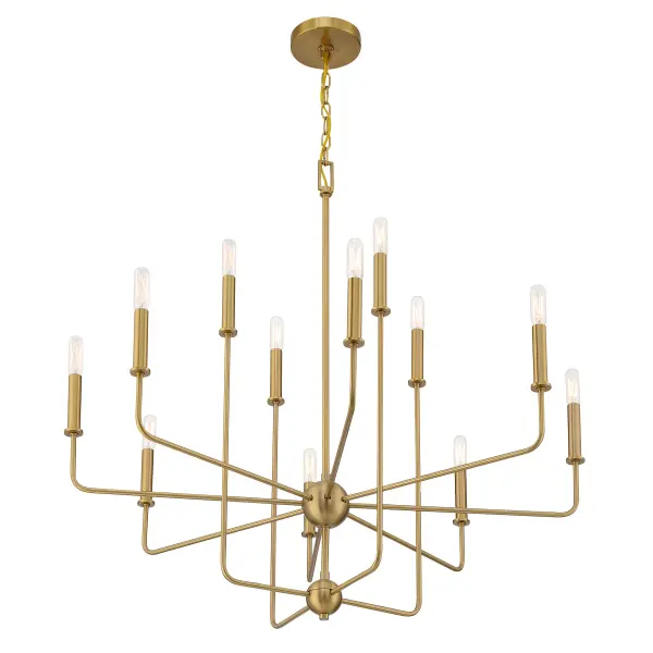 Avondale 12-Light Chandelier in Warm Brass - Image 4