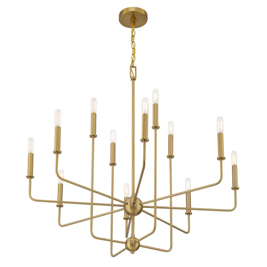 Avondale 12-Light Chandelier in Warm Brass - Image 4