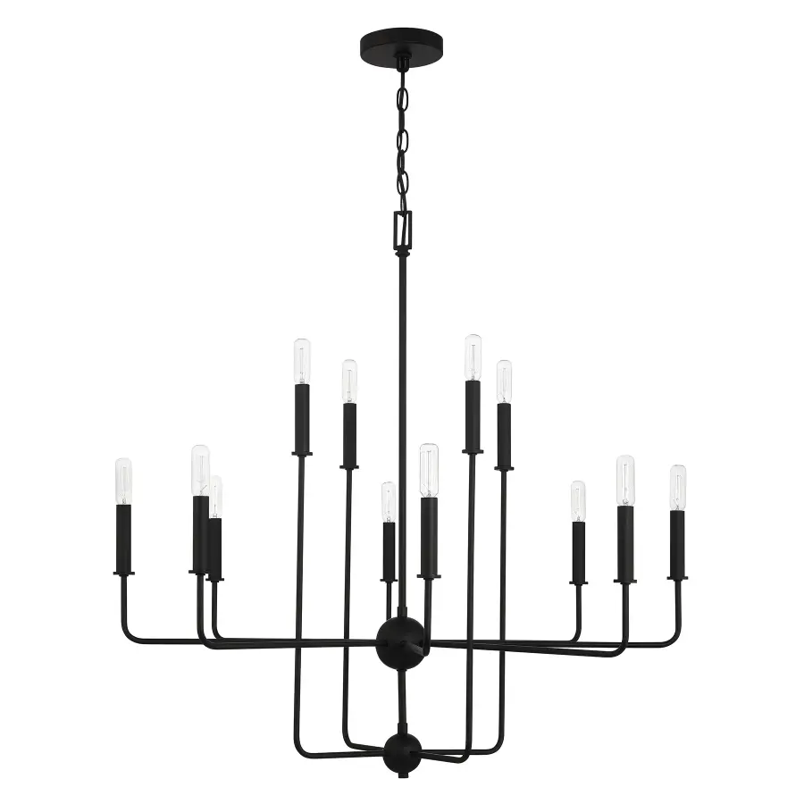 Avondale 12-Light Chandelier in Matte Black - Image 2