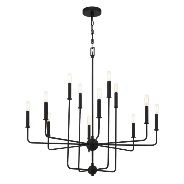Avondale 12-Light Chandelier in Matte Black - Image 3