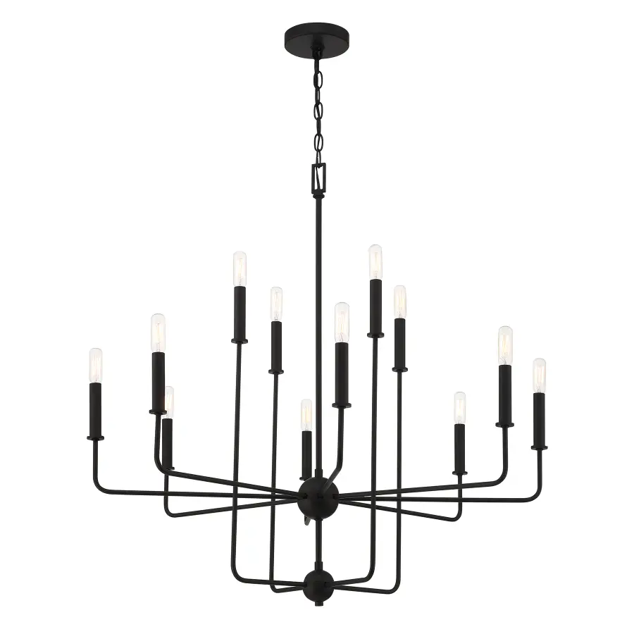Avondale 12-Light Chandelier in Matte Black - Image 3