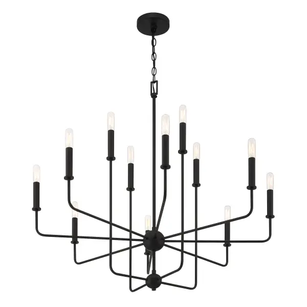 Avondale 12-Light Chandelier in Matte Black - Image 4