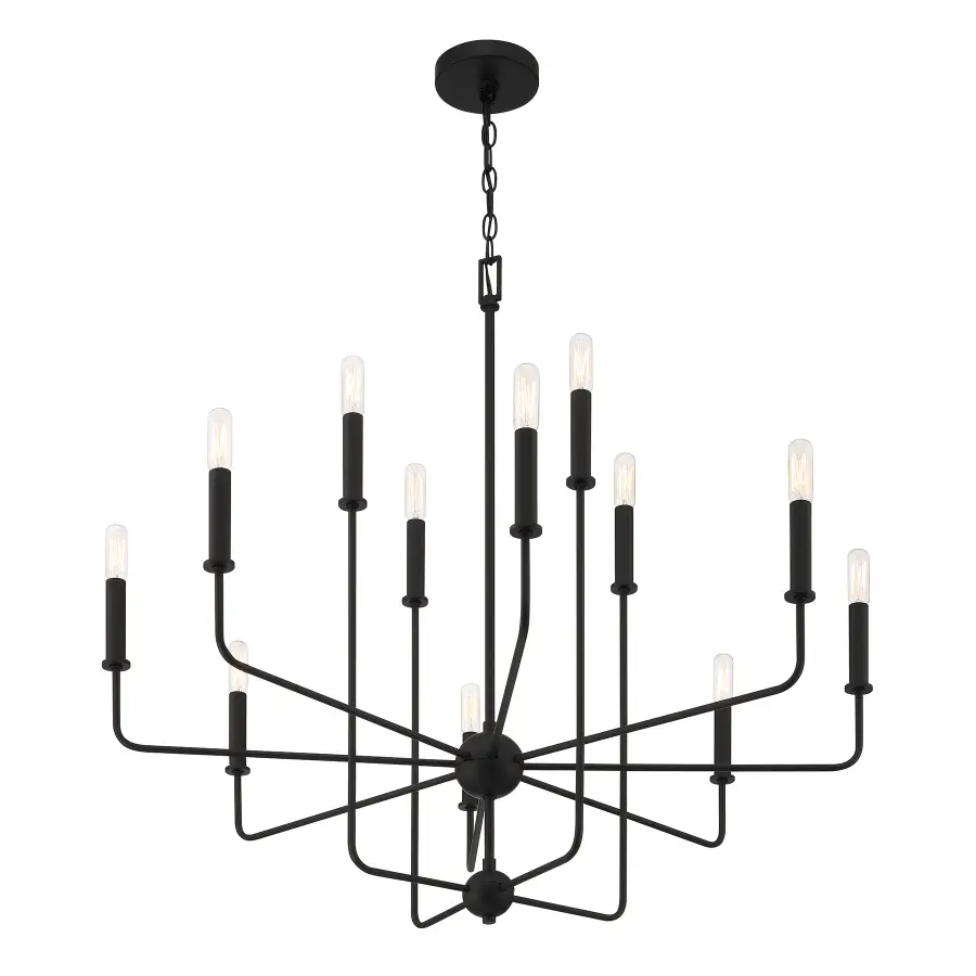 Avondale 12-Light Chandelier in Matte Black - Image 4