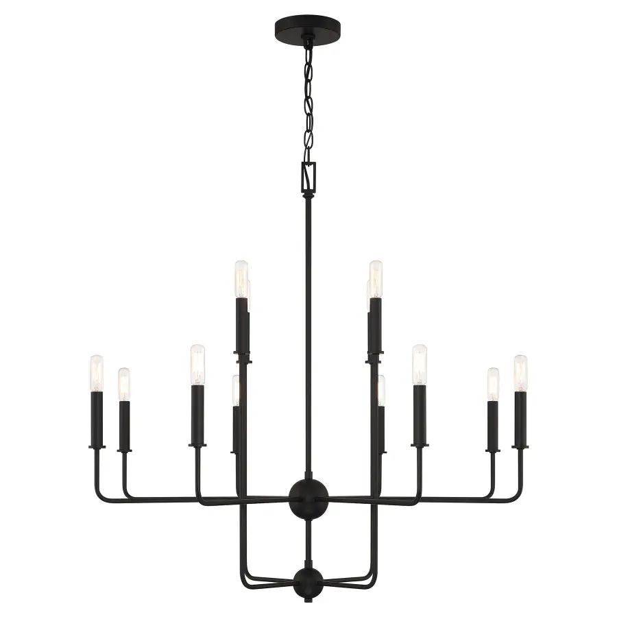Avondale 12-Light Chandelier in Matte Black - Image 5