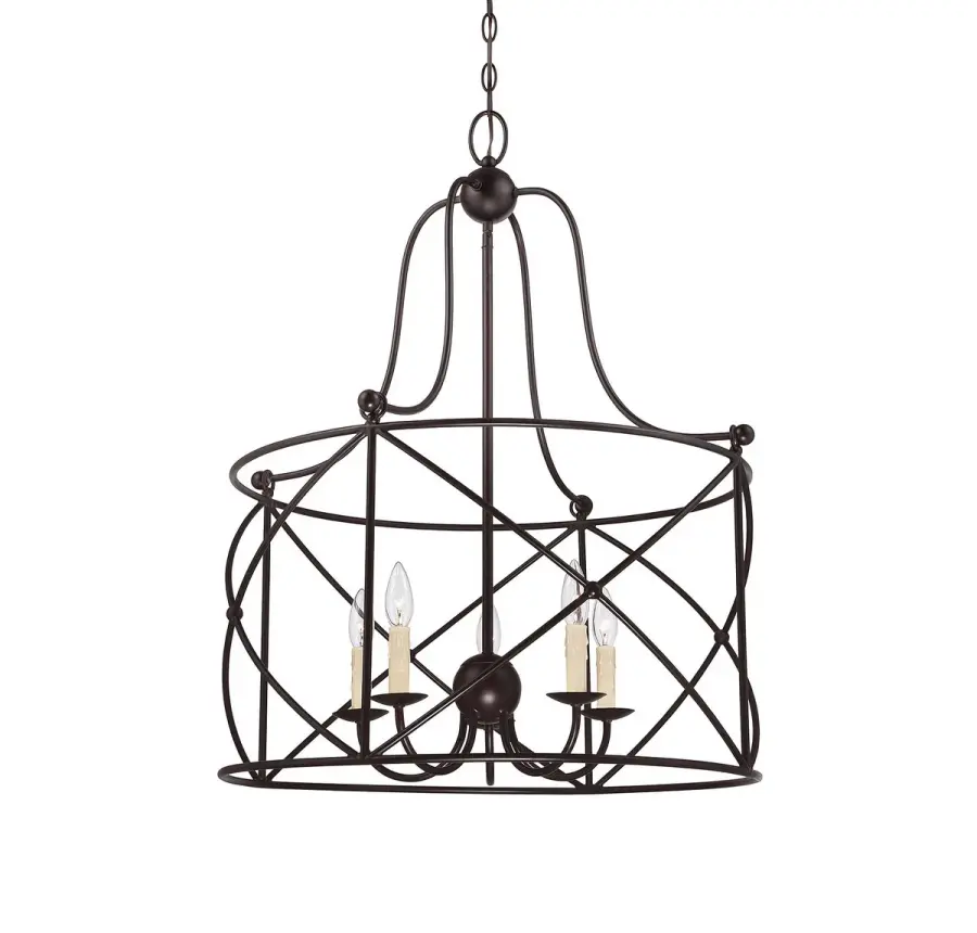 Seneca 5-Light Pendant in English Bronze - Image 1